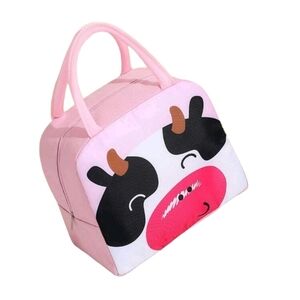 New Pink insulated cow lunch box